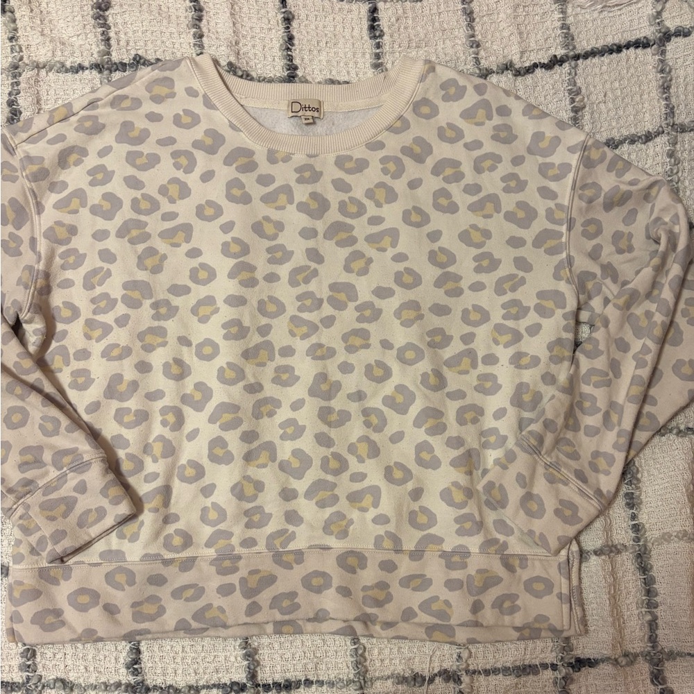 Women's Cream Leopard Sweater